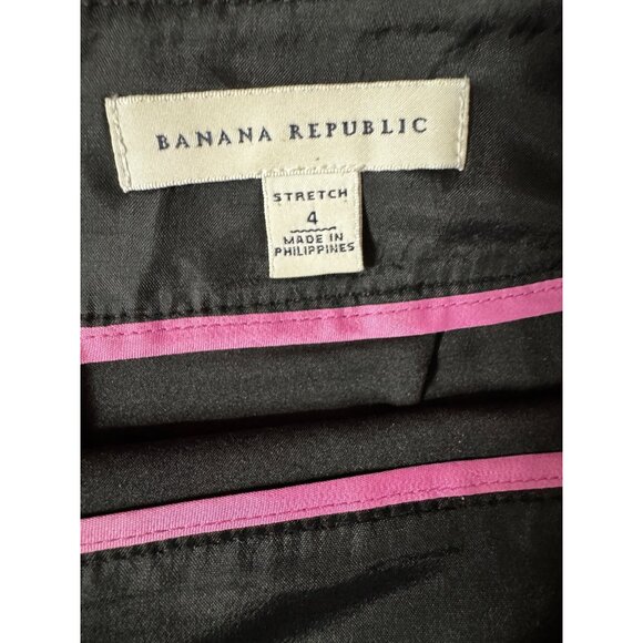 Banana‎ Republic Black A-Line Stretch Skirt Size 4 Classic Work Office Secretary - Picture 2 of 5